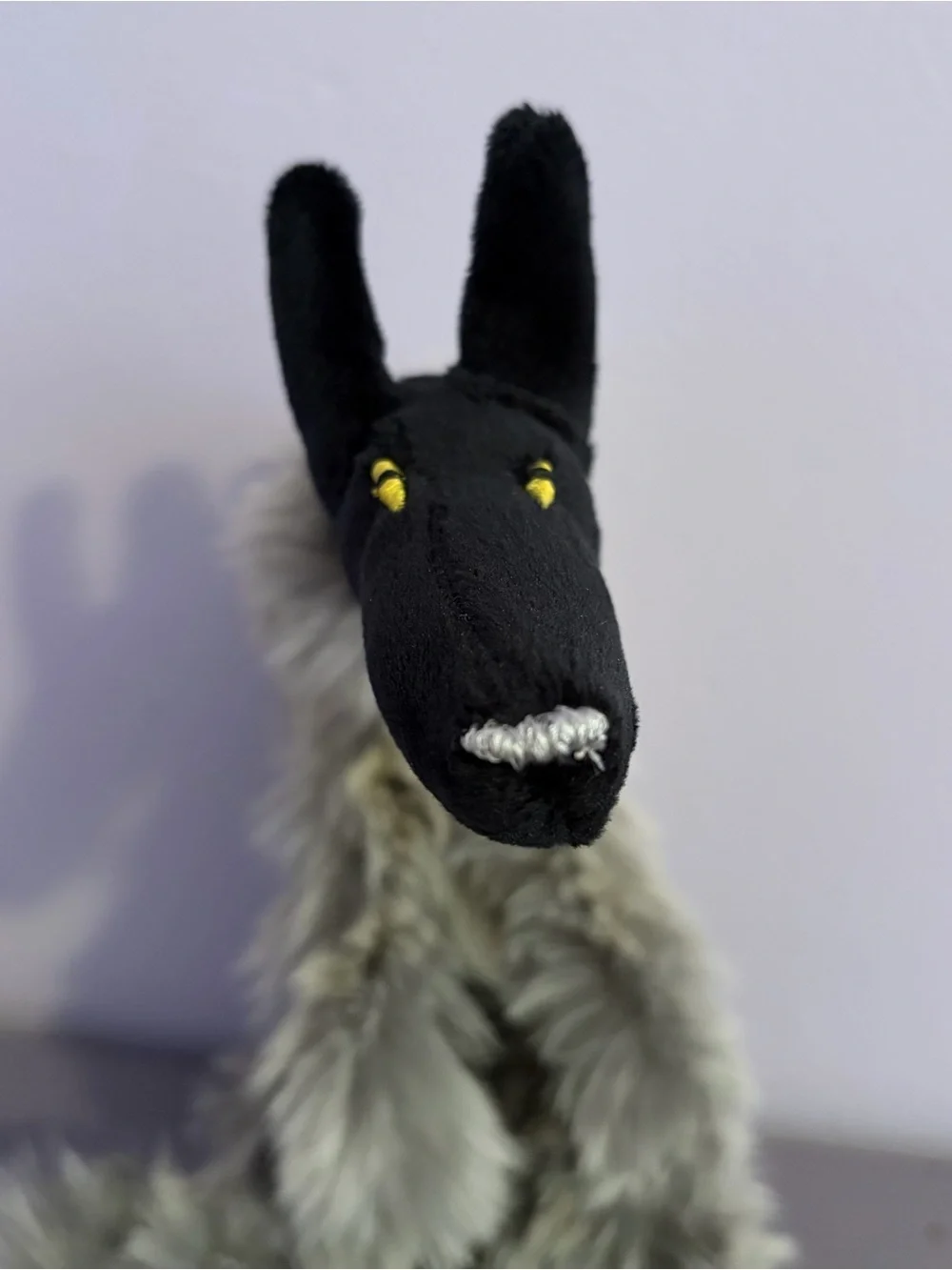 🐺Black WOLF🐺 12” Plush HANDMADE Custom COLLECTIBLE Dog - Picture 4 of 14